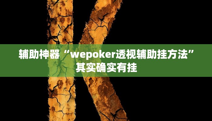教程辅助“新版wepoker透视开挂作弊方法”其实确实有挂