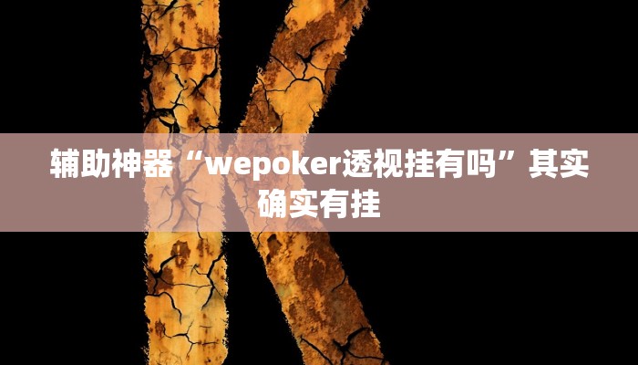 辅助神器“wepoker透视挂有吗”其实确实有挂