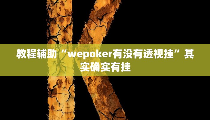 教程辅助“wepoker有没有透视挂”其实确实有挂