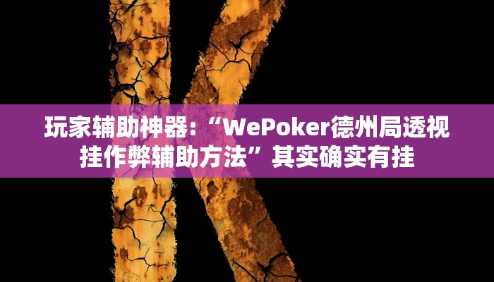 玩家辅助神器:“WePoker德州局透视挂作弊辅助方法”其实确实有挂