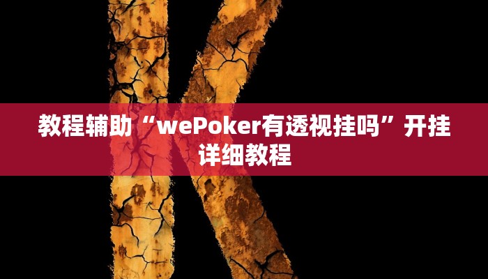 教程辅助“wePoker有透视挂吗”开挂详细教程