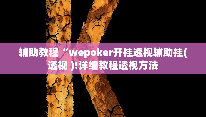 辅助教程“wepoker开挂透视辅助挂(透视 )!详细教程透视方法