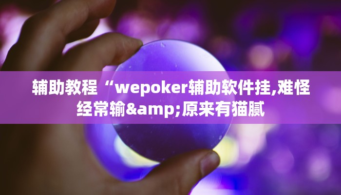 辅助教程“wepoker辅助软件挂,难怪经常输&原来有猫腻