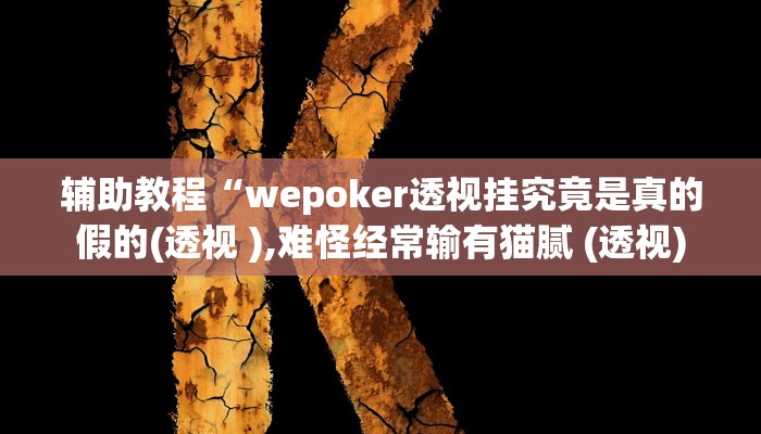 辅助教程“wepoker透视挂究竟是真的假的(透视 ),难怪经常输有猫腻 (透视)