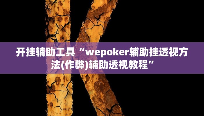 开挂辅助工具“wepoker辅助挂透视方法(作弊)辅助透视教程”
