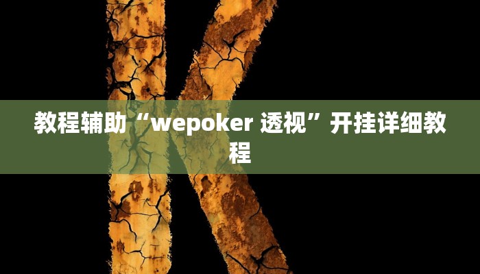 教程辅助“wepoker 透视”开挂详细教程