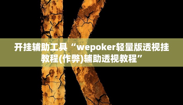 开挂辅助工具“wepoker轻量版透视挂教程(作弊)辅助透视教程”
