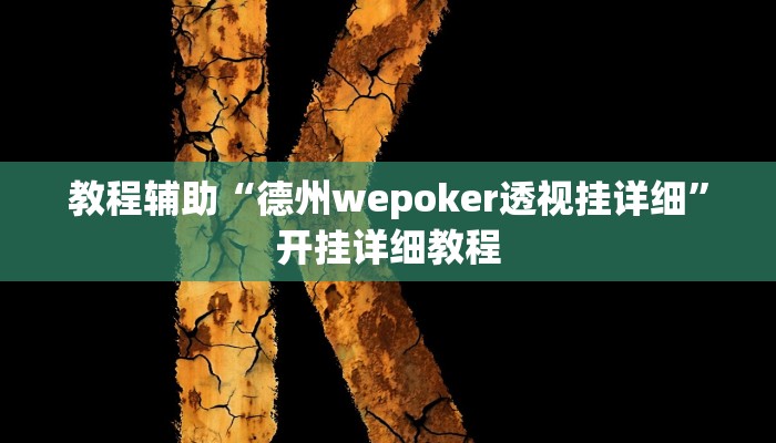 教程辅助“德州wepoker透视挂详细”开挂详细教程
