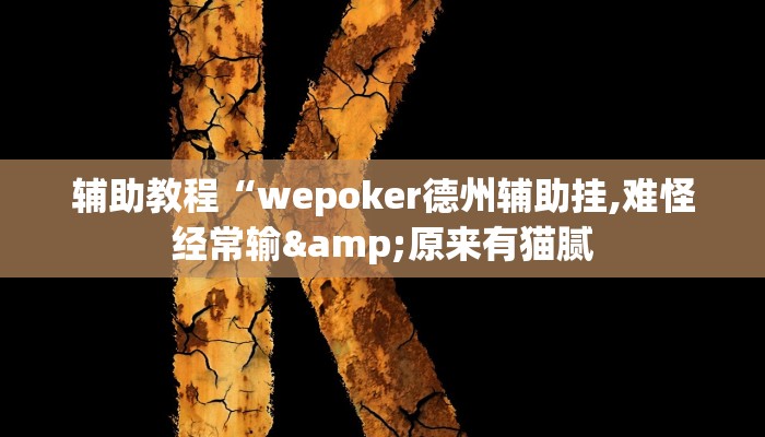 辅助教程“wepoker德州辅助挂,难怪经常输&原来有猫腻