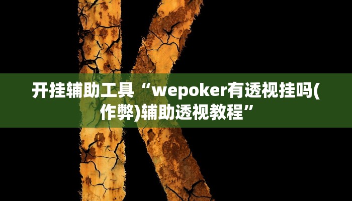 开挂辅助工具“wepoker有透视挂吗(作弊)辅助透视教程”