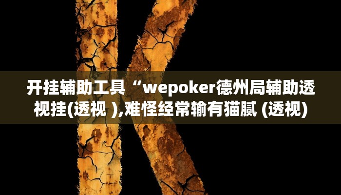玩家辅助神器:“wepoker私人局透视挂真的”其实确实有挂