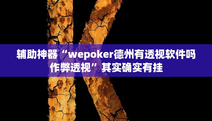 开挂辅助工具“wepoker挂透视辅助挂软件(透视 ),难怪经常输有猫腻 (透视)