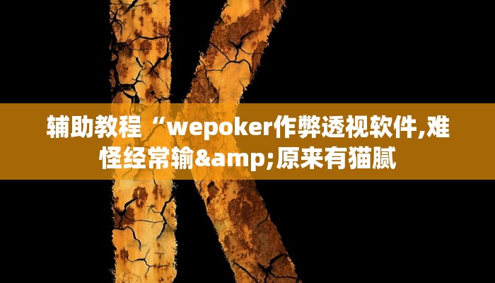 玩家辅助神器:“wepoker有透视挂吗”其实确实有挂