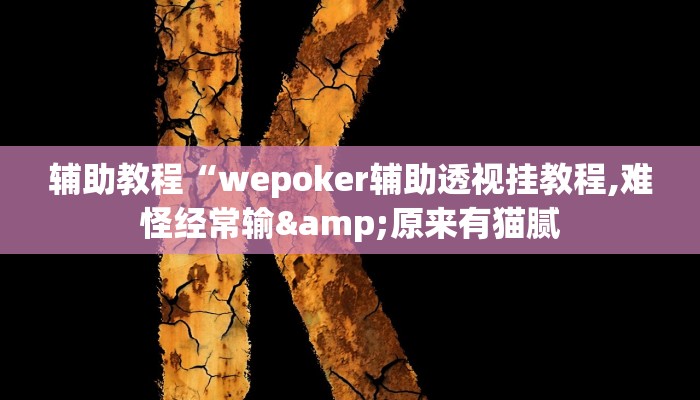辅助教程“wepoker辅助透视挂教程,难怪经常输&原来有猫腻