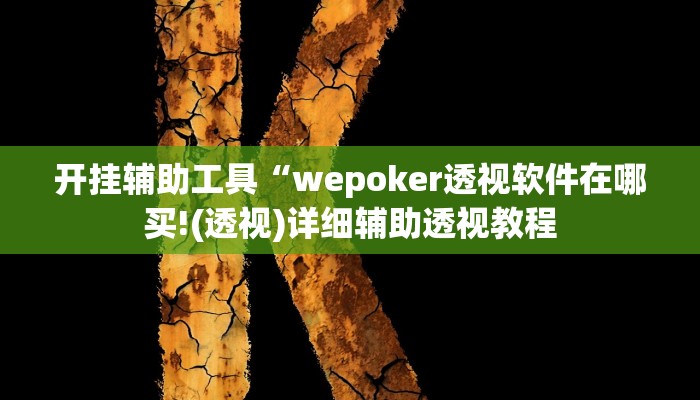 开挂辅助工具“德州局wepoker开挂教程(透视 )!详细教程透视方法