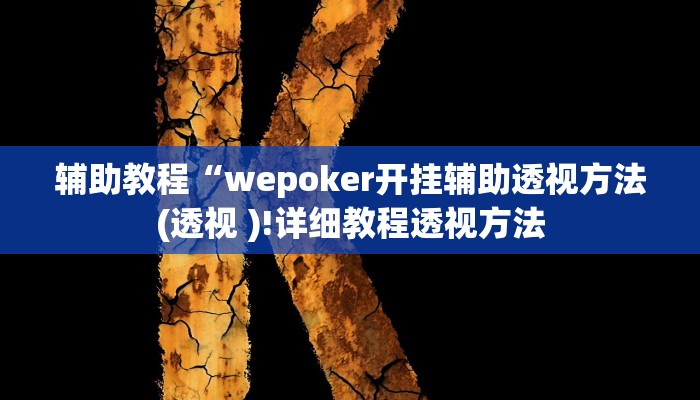 辅助教程“wepoker开挂辅助透视方法(透视 )!详细教程透视方法