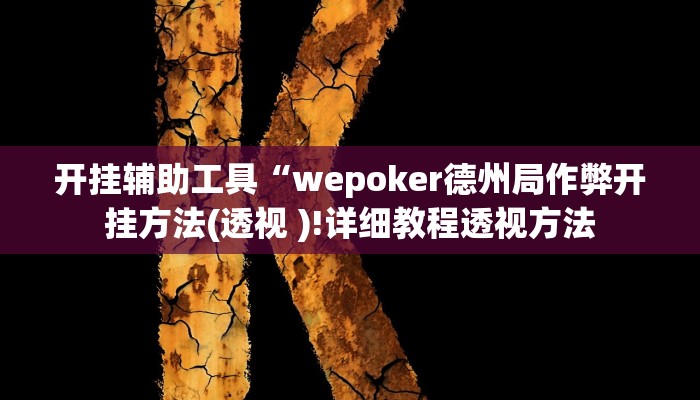 开挂辅助工具“wepoker开挂透视辅助方法!(透视)详细辅助透视教程