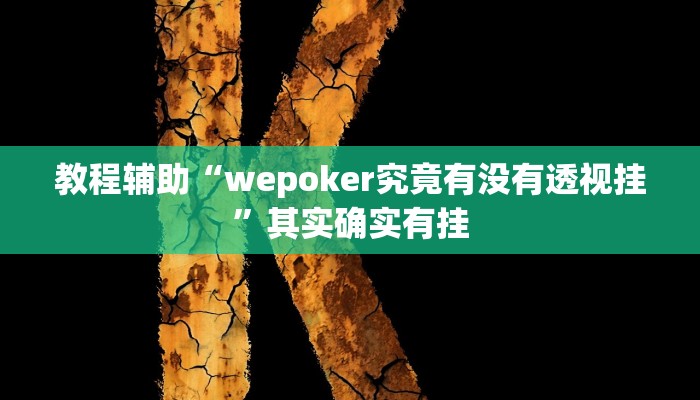 教程辅助“wepoker究竟有没有透视挂”其实确实有挂