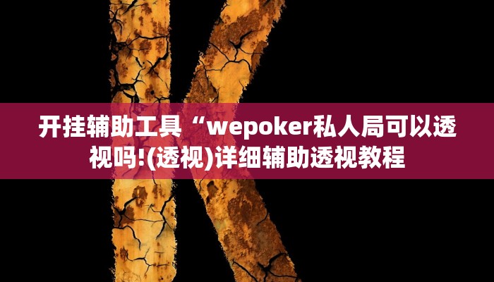 开挂辅助工具“wepoker私人局可以透视吗!(透视)详细辅助透视教程