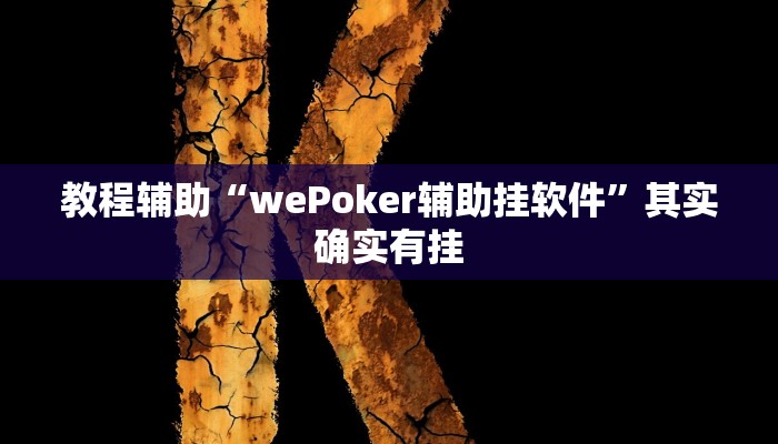 教程辅助“wePoker辅助挂软件”其实确实有挂