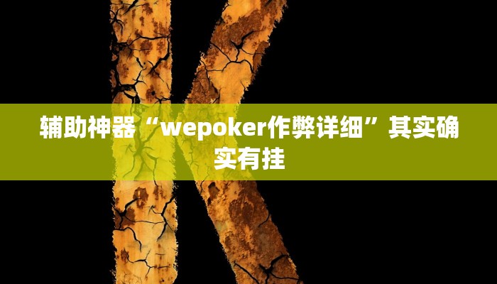 辅助神器“wepoker作弊详细”其实确实有挂