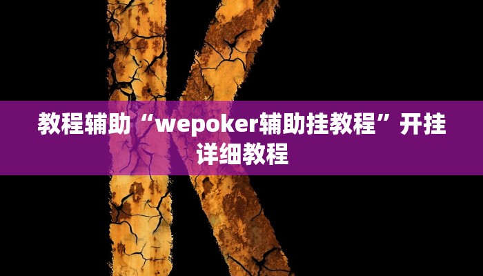 教程辅助“wepoker辅助挂教程”开挂详细教程
