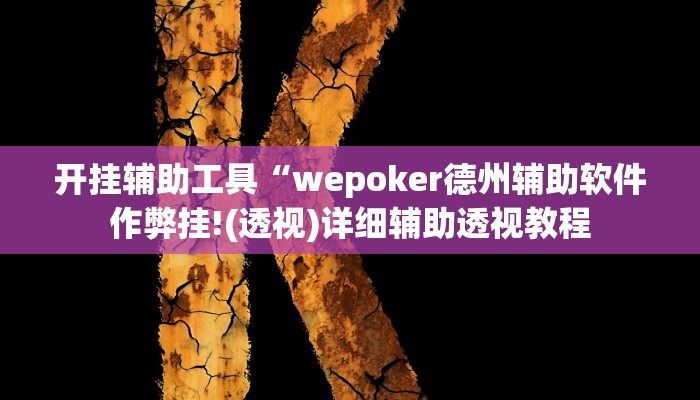 开挂辅助工具“wepoker德州辅助软件作弊挂!(透视)详细辅助透视教程