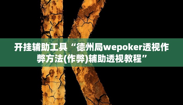 开挂辅助工具“德州局wepoker透视作弊方法(作弊)辅助透视教程”