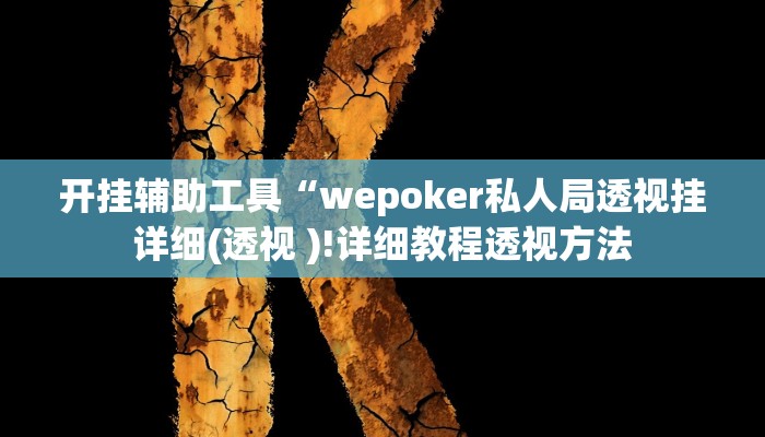 开挂辅助工具“wepoker私人局透视挂详细(透视 )!详细教程透视方法