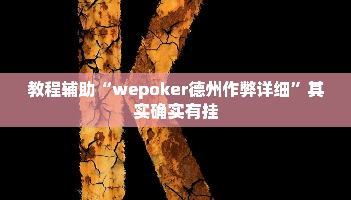 教程辅助“wepoker德州作弊详细”其实确实有挂