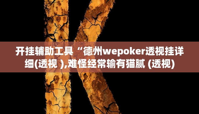 开挂辅助工具“德州wepoker透视挂详细(透视 ),难怪经常输有猫腻 (透视) 开挂辅助工具“德州wepoker透视挂详细(透视 ),难怪经常输有猫腻 (透视)