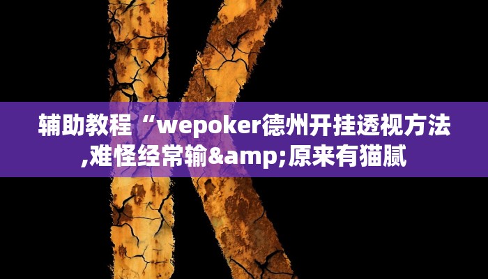 辅助教程“wepoker德州开挂透视方法,难怪经常输&原来有猫腻