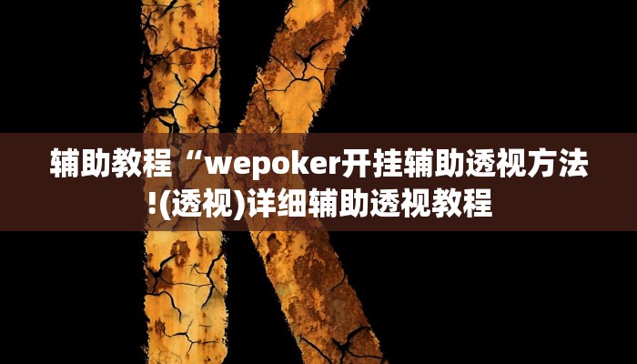 辅助教程“wepoker开挂辅助透视方法!(透视)详细辅助透视教程