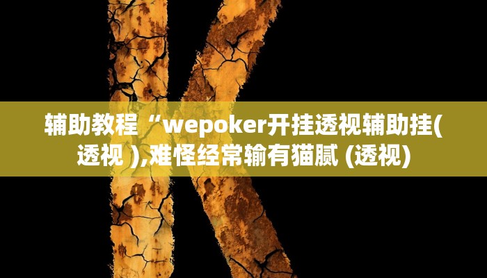 辅助教程“wepoker开挂透视辅助挂(透视 ),难怪经常输有猫腻 (透视) 辅助教程“wepoker开挂透视辅助挂(透视 ),难怪经常输有猫腻 (透视)