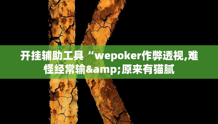 开挂辅助工具“wepoker作弊透视,难怪经常输&原来有猫腻