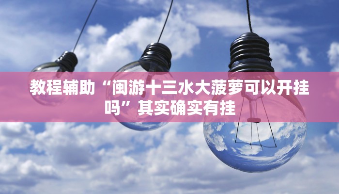 教程辅助“闽游十三水大菠萝可以开挂吗”其实确实有挂