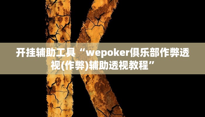 开挂辅助工具“wepoker俱乐部作弊透视(作弊)辅助透视教程”
