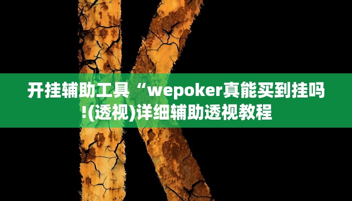 开挂辅助工具“wepoker真能买到挂吗!(透视)详细辅助透视教程