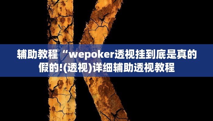 辅助教程“wepoker透视挂到底是真的假的!(透视)详细辅助透视教程