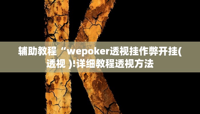 辅助教程“wepoker透视挂作弊开挂(透视 )!详细教程透视方法