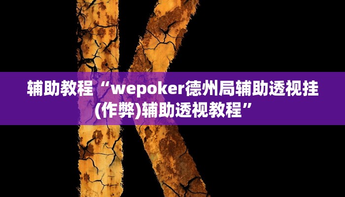 辅助教程“wepoker德州局辅助透视挂(作弊)辅助透视教程”
