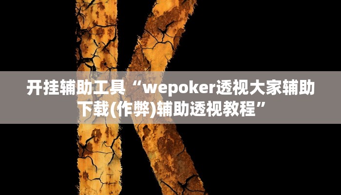 开挂辅助工具“wepoker透视大家辅助下载(作弊)辅助透视教程”