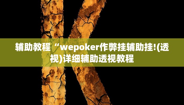 辅助教程“wepoker作弊挂辅助挂!(透视)详细辅助透视教程