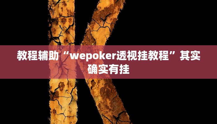 开挂辅助工具“wepoker透视挂真的么(透视 )!详细教程透视方法