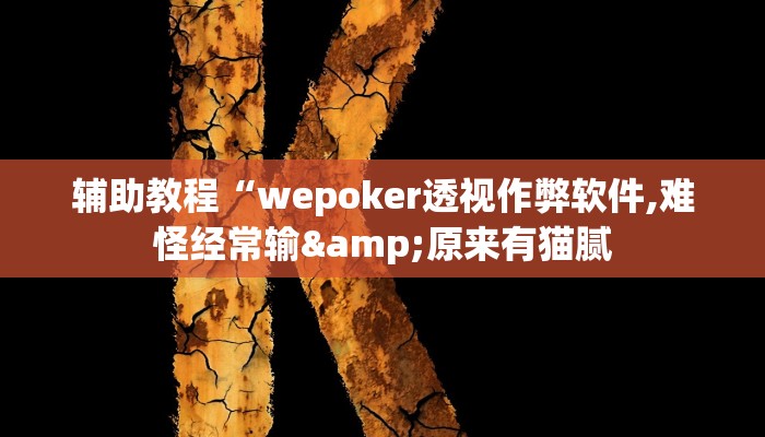 辅助教程“wepoker透视作弊软件,难怪经常输&原来有猫腻