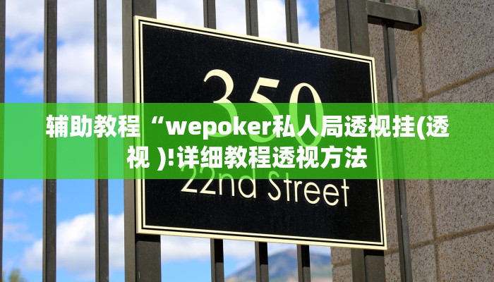辅助教程“wepoker私人局透视挂(透视 )!详细教程透视方法