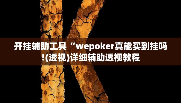 开挂辅助工具“wepoker真能买到挂吗!(透视)详细辅助透视教程