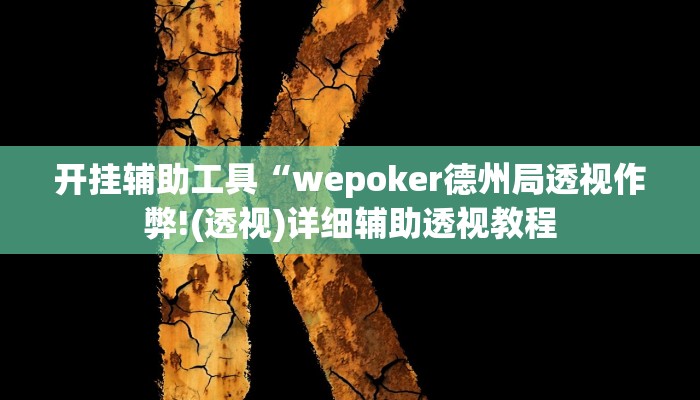 开挂辅助工具“wepoker德州局透视作弊!(透视)详细辅助透视教程