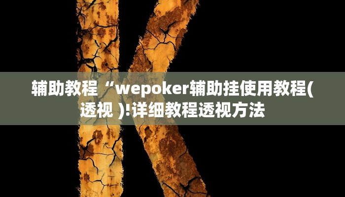 辅助教程“wepoker辅助挂使用教程(透视 )!详细教程透视方法
