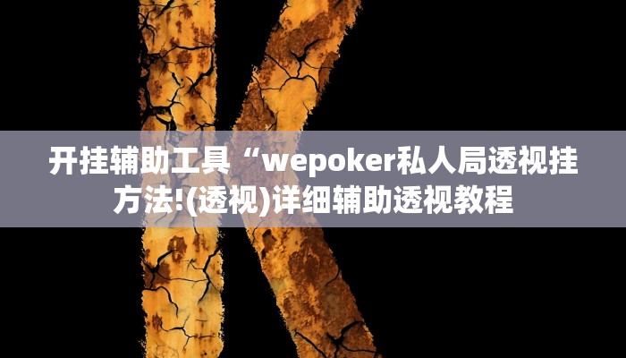 开挂辅助工具“wepoker私人局透视挂方法!(透视)详细辅助透视教程